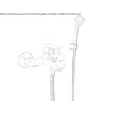 Single-lever wall-mounted bathtub faucet with a hand shower Leonard