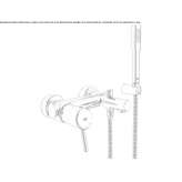 2-hole shower and bathtub faucet with a hand shower Budingen