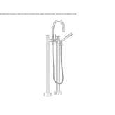 Two-hole freestanding bathtub faucet with a hand shower Ojrzen
