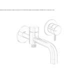 Two-hole, single-lever, wall-mounted bathtub faucet Marki