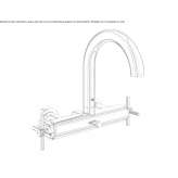 Two-hole wall-mounted bathtub faucet with individual rosettes Vryses