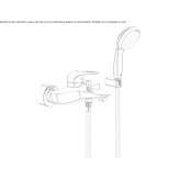 Wall-mounted bathtub faucet with a shower hand Noja