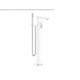 Bathtub faucet standing on the floor with a shower hand Potstat