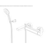 Single-lever wall-mounted bathtub faucet with a hand shower Ferez