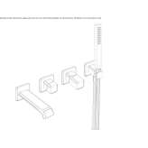 Wall-mounted bathtub set with hand shower Valseca
