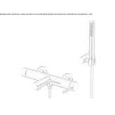 Outdoor wall-mounted bathtub set with hand shower Palizzi