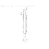 Free-standing single-lever bathtub faucet with a shower hand Zipari