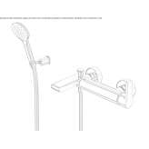 Wall-mounted bathtub set with hand shower Ardud