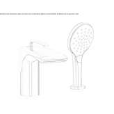 Deck mounted bathtub faucet with hand shower Mocoa