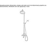 Brass bathtub faucet with hand shower and overhead shower Temeni