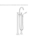 Set of a 2-hole freestanding bathtub with a shower head Niherne