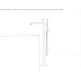 Stainless steel standing bathtub set with single handle and hand shower Plopis