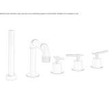 Deck-mounted bathtub faucet, 5-hole, with hand shower and diverter Karsdorf