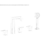 Bathtub faucet and hand shower powered by a mixer with a progressive insert Fiss