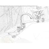 Bathtub faucet and hand shower powered by a mixer with a progressive insert Wierzbno
