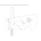 4-hole wall-mounted bathtub faucet with a shower hand Kinder