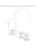 Bathtub faucet and hand shower powered by a mixer with a progressive insert Gomara