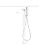 Free-standing bathtub tap with hand shower and diverter Kechi