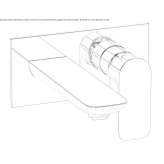 Two-hole, single-lever, wall-mounted bathtub faucet Kinder