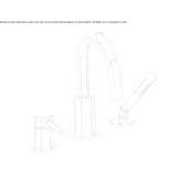 3-hole bathtub faucet with a single handle and a shower hand for countertop installation Yarma