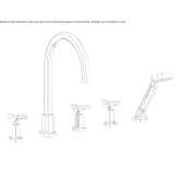 Bathtub faucet and hand shower powered by a mixer with a progressive insert Narince