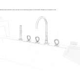 Bathtub faucet and hand shower powered by a mixer with a progressive insert Nizip