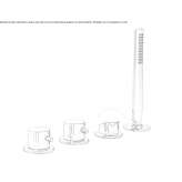 4-hole bathtub faucet for countertop installation with a shower hand Perico