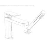 2-hole bathtub faucet for countertop installation with a shower hand Chorin