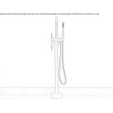 External standing bathtub faucet with a hand shower Channing