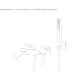 Wall-mounted bathtub faucet with a shower hand Claix