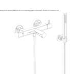 Thermostatic bath and shower faucet for wall mounting Nizip