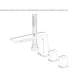 4-hole deck mounted bathtub faucet with hand shower and diverter Kechi