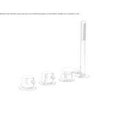 4-hole bathtub faucet for countertop installation with a shower hand Bayside