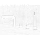 4-hole bathtub faucet for countertop installation with a shower hand Fyfield