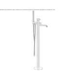 Floor-standing single-lever brass bathtub faucet with hand shower Chavao