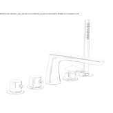 5-hole deck-mounted bathtub faucet with hand shower Bayside