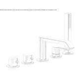 5-hole deck-mounted bathtub faucet with hand shower Osychky