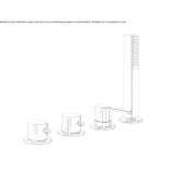 4-hole bathtub faucet for countertop installation with a shower hand Osychky
