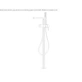 Bathtub faucet standing on the floor with a shower hand Osychky