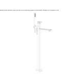 Freestanding metal bathtub faucet with a shower hand Petina