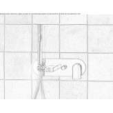 Wall-mounted bathtub faucet with a shower hand Laramate