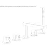 5-hole deck-mounted bathtub faucet with hand shower Hurezani