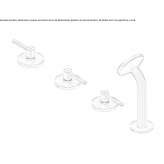 Stainless steel bathtub faucet mounted on the countertop with individual rosettes Krokees