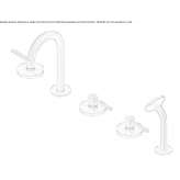 Stainless steel bathtub faucet mounted on the countertop with individual rosettes Krokees