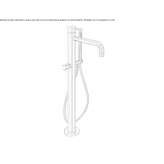 Bathtub faucet standing on the floor with a shower hand Marki