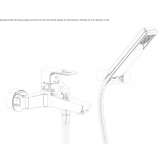 Wall-mounted bathtub faucet with a shower hand Escada