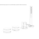 4-hole bathtub faucet for countertop installation with a shower hand Ziduri
