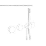 Set of a 4-hole wall bathtub with a shower head Scobey