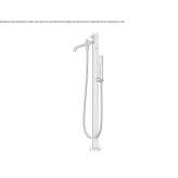 Bathtub faucet standing on the floor with a shower hand Byram