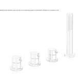 4-hole bathtub faucet with diverter and shower hand Marki